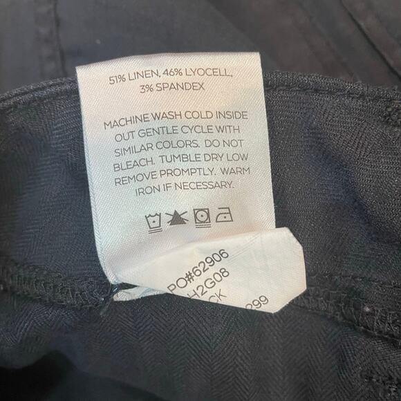 Level 99 Linen Blend Utility Cargo Pants Black Size 27 Ankle Zip Stretch Women’s - Picture 5 of 11
